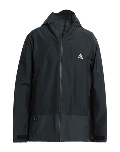 Nike Man Jacket Black Size L Nylon, Elastane In Green