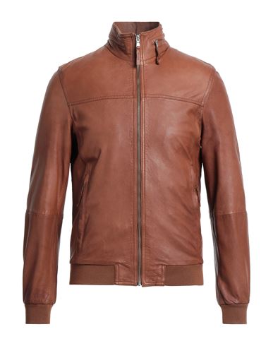 Blouson Man Jacket Tan Size 36 Soft Leather In Brown