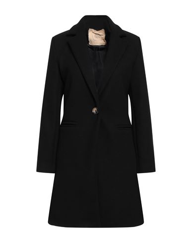 Even If Woman Coat Black Size 8 Polyester, Viscose, Cotton