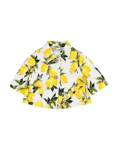 Dolce & Gabbana Babies'  Toddler Girl Jacket Yellow Size 5 Cotton, Silk, Viscose