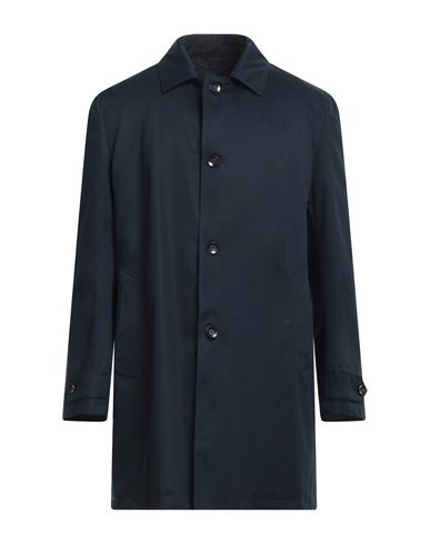 Officina 36 Man Coat Navy Blue Size 44 Polyester, Cotton