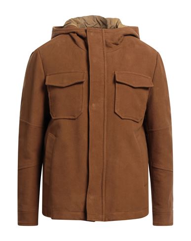 Officina 36 Man Coat Brown Size Xxl Cotton