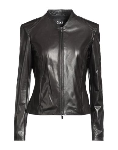 Arma Woman Jacket Black Size 14 Polyester, Lambskin