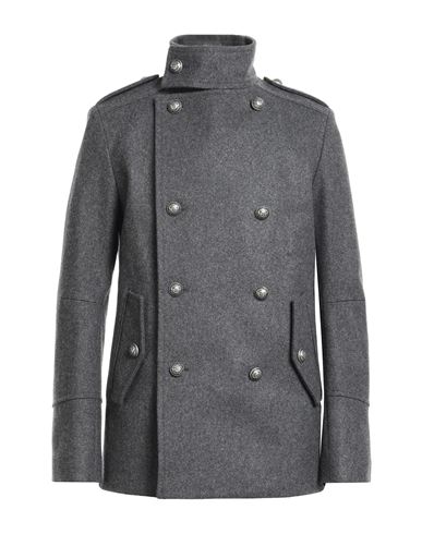 Balmain Gray Officer Coat