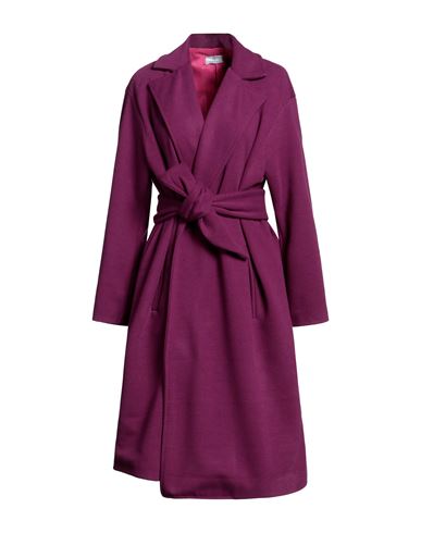 Simona-a Simona A Woman Coat Mauve Size L Polyester, Elastane In Purple