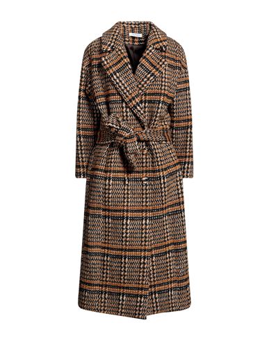 Yes London Woman Coat Brown Size 8 Polyester, Polyamide, Elastomultiester