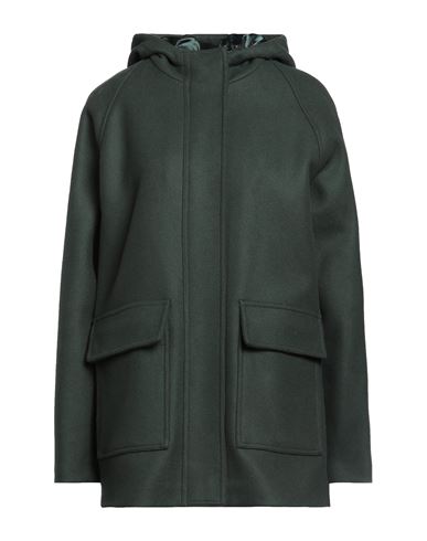 Aspesi Woman Coat Dark Green Size 8 Virgin Wool, Polyamide, Cashmere