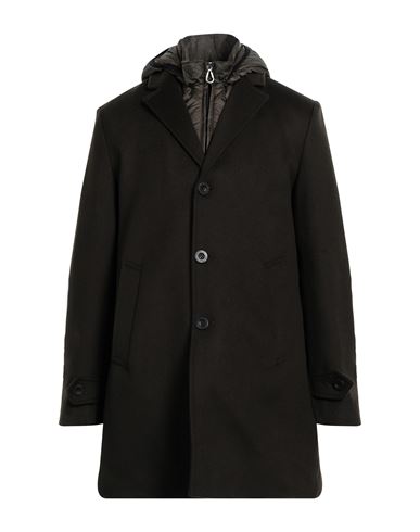 Paltò Man Coat Dark Green Size 42 Wool, Nylon