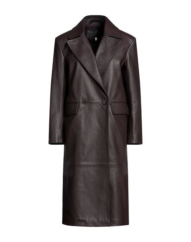 Olivieri Woman Coat Dark Brown Size 4 Lambskin