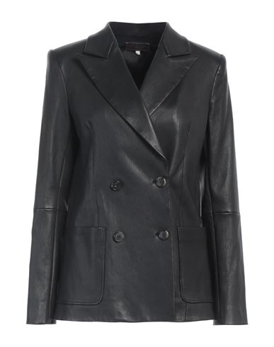 Saint Laurent Stouls Woman Blazer Black Size S Lambskin, Cotton, Lyocell, Elastane