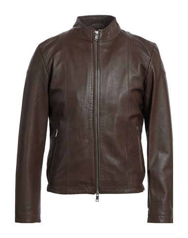 Liu •jo Man Man Jacket Dark Brown Size Xxl Soft Leather