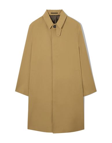 Cos Man Overcoat & Trench Coat Camel Size 38 Cotton, Elastane In Beige