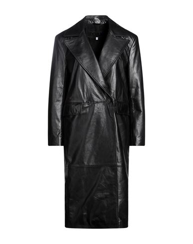 Olivieri Woman Overcoat Black Size 14 Lambskin