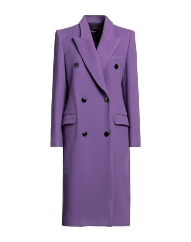 Isabel Marant Woman Coat Purple Size 6 Wool, Recycled Cashmere, Polyamide, Polyester, Viscose