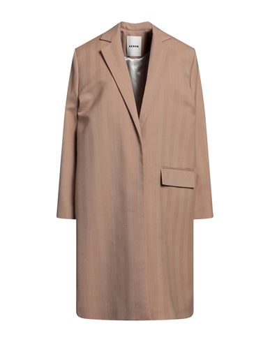 Aeron Woman Overcoat & Trench Coat Camel Size 10 Linen, Recycled Wool In Beige