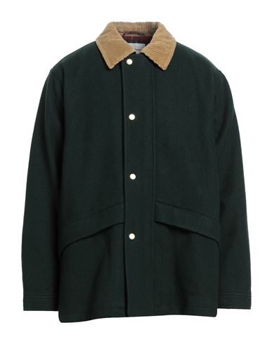 Drôle De Monsieur Man Coat Dark Green Size S Virgin Wool, Polyamide, Wool, Cotton