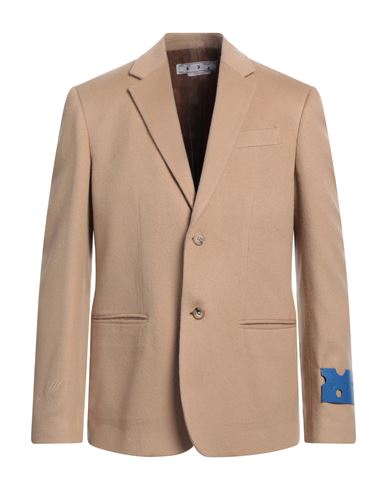 Off-white Man Coat Camel Size 40 Cashmere In Beige