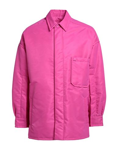 Valentino Man Coat Fuchsia Size 40 Polyamide In Pink