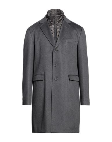 Shop Herno Man Coat Lead Size 46 Cashmere, Polyamide In Grey
