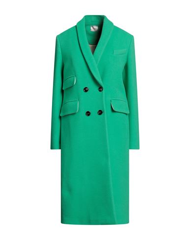 Alysi Double-breasted Long Coat In Spring Green