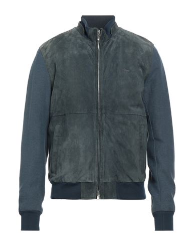 Harmont & Blaine Man Jacket Pastel Blue Size L Soft Leather