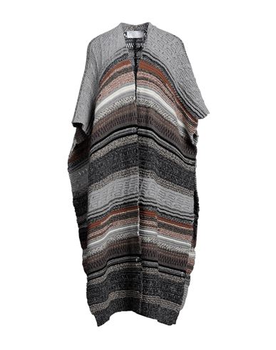 Chloé Woman Cape Grey Size M Cashmere, Wool