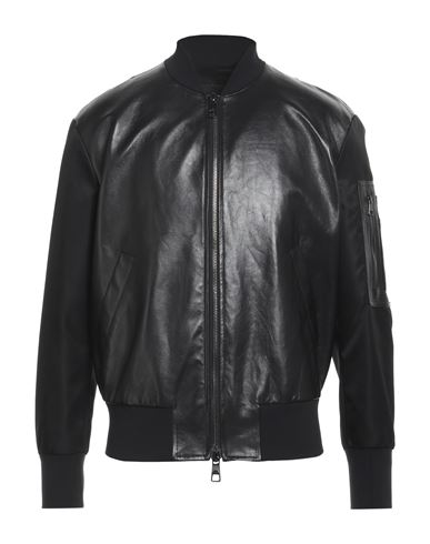 Neil Barrett Man Jacket Black Size S Soft Leather, Polyurethane, Polyamide, Elastane