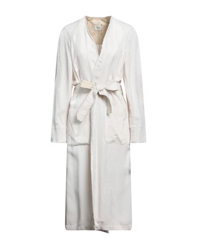 Alysi Woman Overcoat & Trench Coat Ivory Size 2 Viscose, Cotton, Hemp In White