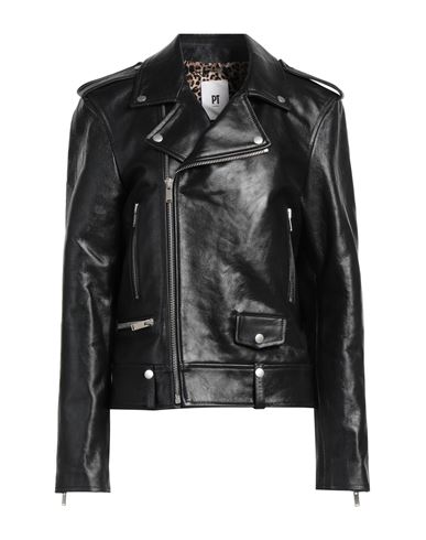 Pt Torino Woman Jacket Black Size 16 Soft Leather
