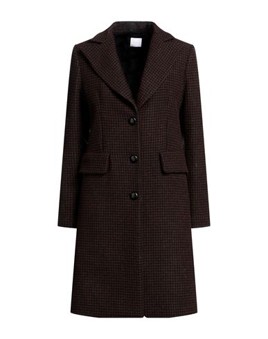 Merci .., Woman Coat Brown Size 6 Virgin Wool, Polyester
