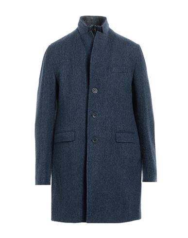 Shop Herno Man Coat Slate Blue Size 42 Virgin Wool