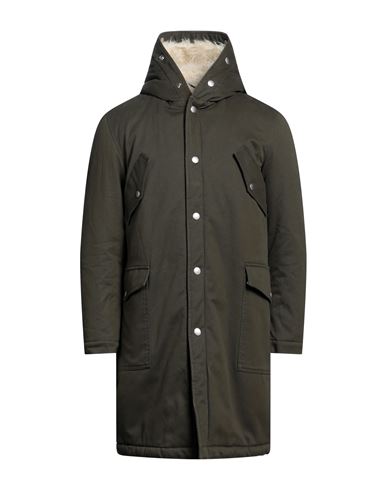 Grey Daniele Alessandrini Man Coat Dark Green Size 40 Cotton, Elastane