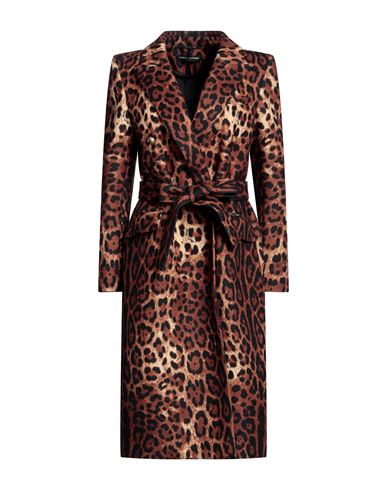 Alberto Audenino Woman Coat Brown Size M Polyester, Viscose In Animal Print