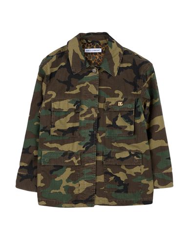 Dolce & Gabbana Babies'  Toddler Girl Jacket Military Green Size 5 Cotton, Bronze