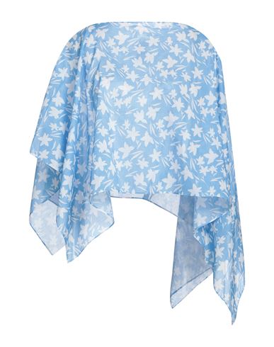 Diana Gallesi Woman Capes & Ponchos Azure Size 2 Cotton In Blue