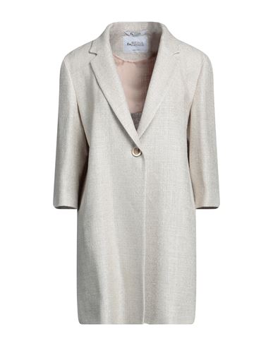 Bottega Martinese Woman Overcoat & Trench Coat Off White Size 6 Viscose, Linen, Polyamide