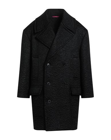 Valentino Garavani Man Coat Black Size 40 Mohair Wool, Wool, Polyamide