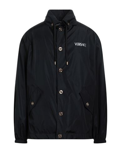 Versace Man Jacket Black Size 40 Polyamide, Cotton