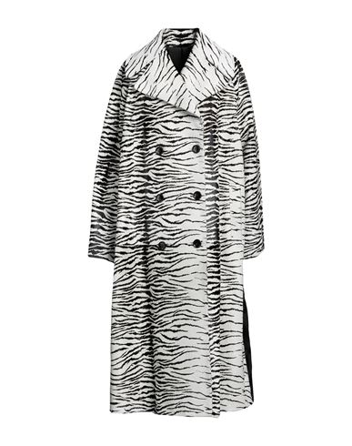 Alaïa Woman Coat Off White Size 2 Calfskin, Polyamide, Polyurethane