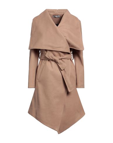 Boutique De La Femme Woman Coat Camel Size L/xl Polyester In Beige