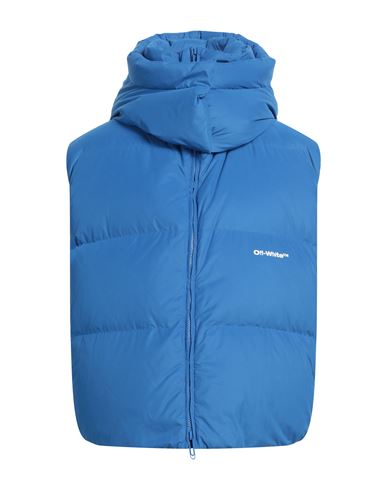 Shop Off-white Man Puffer Azure Size M Polyester In Blue