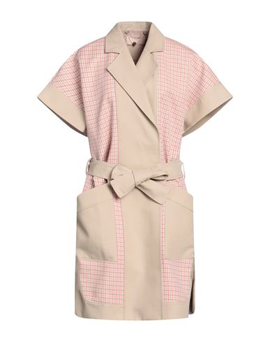 Twinset Woman Overcoat & Trench Coat Beige Size 6 Cotton, Silk