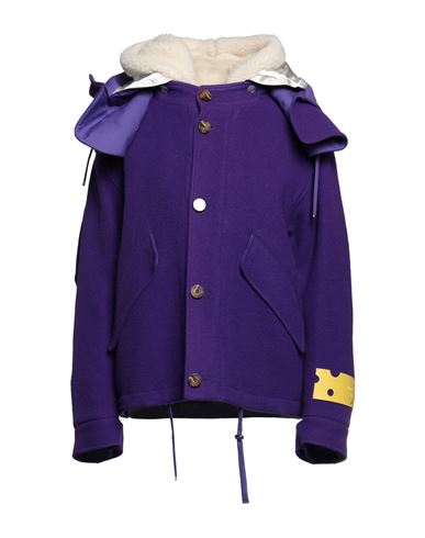 Off-white Woman Jacket Purple Size 4 Virgin Wool, Polyamide, Cotton, Acetate, Viscose