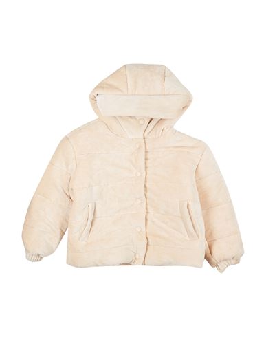 Monnalisa Babies'  Toddler Girl Down Jacket Beige Size 6 Polyester, Elastane