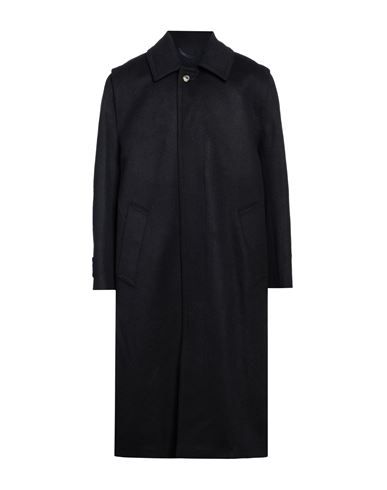 Rier Man Coat Navy Blue Size L Virgin Wool In Black