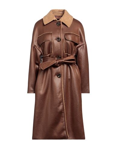 Marciano Woman Coat Brown Size 12 Polyester