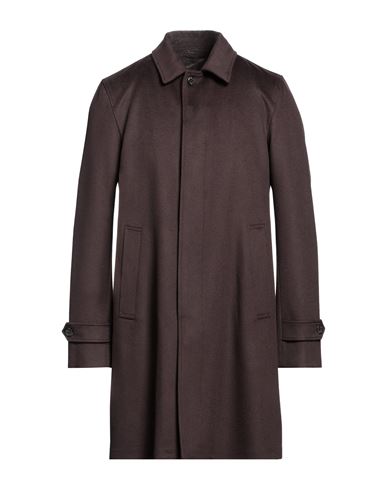 Herno Man Coat Chocolate Brown Size 44 Virgin Wool, Cashmere In Brown