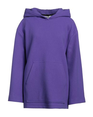 Msgm Woman Sweatshirt Purple Size 6 Virgin Wool, Polyamide