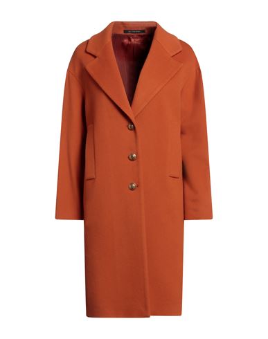 Tagliatore 02-05 Woman Coat Rust Size 8 Virgin Wool, Cashmere In Red