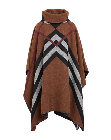 Burberry Woman Cape Brown Size Onesize Cashmere, Lambskin